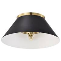 Nuvo Lighting 3 Light Large Vintage Brass/Black Ceiling Light Fixture