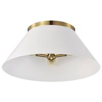 Nuvo Lighting 3 Light Large Vintage Brass/White Ceiling Light Fixture