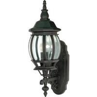 Nuvo Lighting 1 Light 20" Textured Black Clear Beveled Glass Panels Wall Lantern Light Fixture
