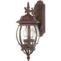 View 3 Light 23" Old Bronze Clear Beveled Glass Panels Outdoor Wall Lantern Light Fixture
