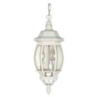 View 3 Light 20" White Clear Beveled Glass Panels Hanging Lantern Light Fixture