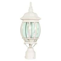 Nuvo Lighting 3 Light 21" White Clear Beveled Glass Panels Post Lantern Light Fixture