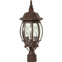 Nuvo Lighting 3 Light 21" Old Bronze Clear Beveled Glass Panels Post Lantern Light Fixture