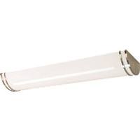 View 3 Light Brushed Nickel White Plastic Shade Ceiling Light Fixture