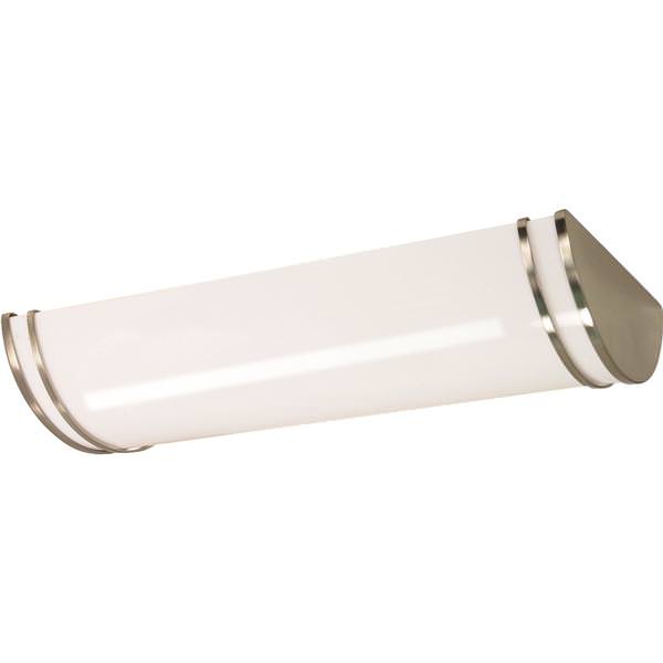 3 Light Brushed Nickel White Plastic Shade Ceiling Light Fixture
