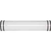 View 2 Light Old Bronze Trim White Plastic Shade Vanity Light Fixture
