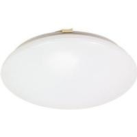 View 1 Light 12" Round White Plastic Shade Ceiling Light Fixture