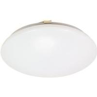 View 2 Light 15" Round White Plastic Shade Ceiling Light Fixture