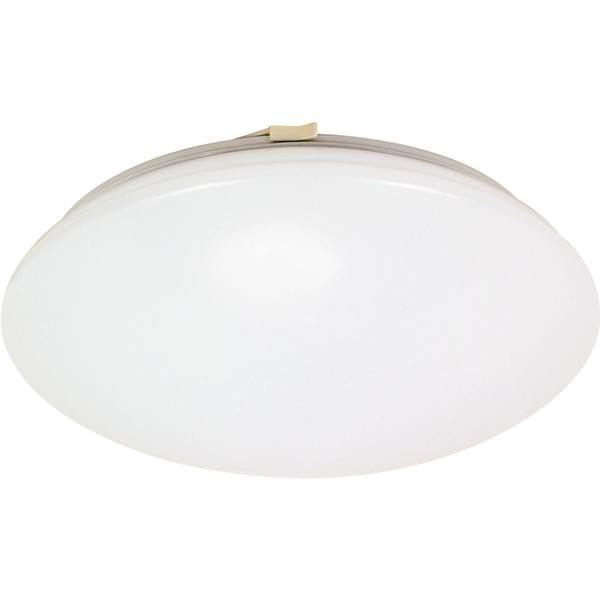 3 Light 18" Round White Plastic Shade Ceiling Light Fixture