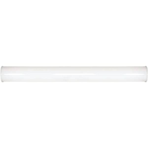 2 Light White Plastic Shade Vanity Light Fixture