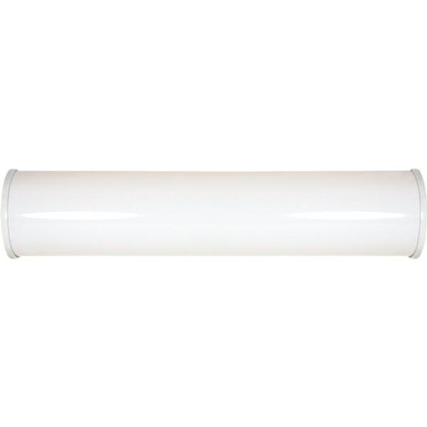 2 Light White Plastic Shade Vanity Light Fixture