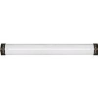 View 2 Light Old Bronze White Plastic Shade Vanity Light Fixture