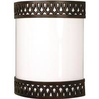 View 1 Light Old Bronze White Plastic Shade Wall Sconce Light Fixture