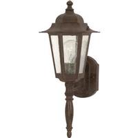 View 1 Light 18" Old Bronze Clear Seeded Glass Shade Outdoor Wall Lantern Light Fixture