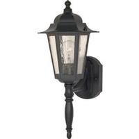 Nuvo Lighting 1 Light 18" Textured Black Clear Seeded Glass Shade Outdoor Wall Lantern Light Fixture