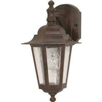 Nuvo Lighting 1 Light 13" Old Bronze Clear Seeded Glass Shade Outdoor Wall Lantern Light Fixture