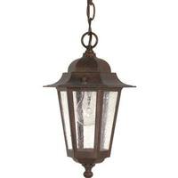 View 1 Light 13" Old Bronze Clear Seeded Glass Shade Hanging Lantern Light Fixture
