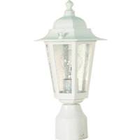 Nuvo Lighting 1 Light 14" White Clear Seeded Glass Shade Post Lantern Light Fixture