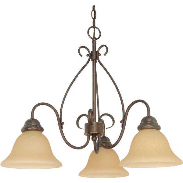 3 Light Sonoma Bronze Champagne Glass Shades Chandelier Light Fixture