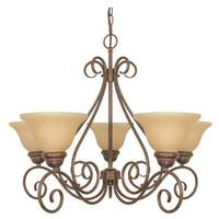 View 5 Light Sonoma Bronze Champagne Glass Shades Chandelier Light Fixture