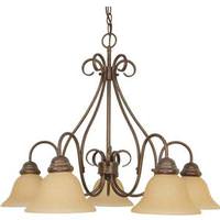 View 5 Light Sonoma Bronze Champagne Glass Shades Chandelier Light Fixture