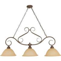 View 3 Light Sonoma Bronze Champagne Glass Shade Island Pendant Light Fixture