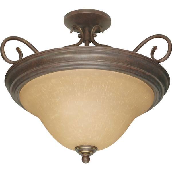3 Light Sonoma Bronze Champagne Glass Shade Ceiling Light Fixture