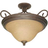 View 3 Light Sonoma Bronze Champagne Glass Shade Ceiling Light Fixture