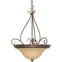 View 3 Light Sonoma Bronze Champagne Glass Shade Pendant Light Fixture