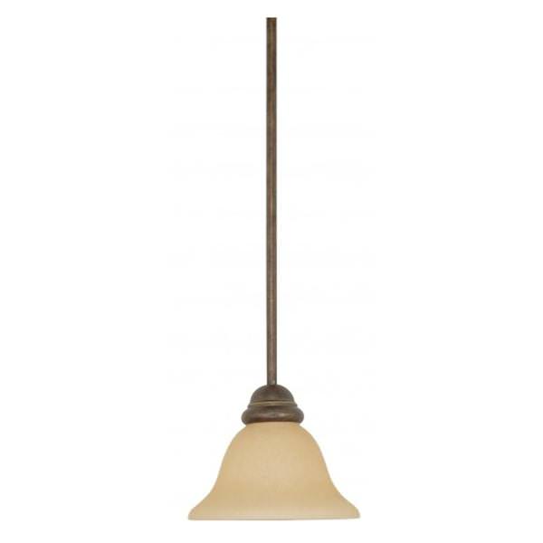 1 Light Sonoma Bronze Champagne Glass Shade Mini Pendant Light Fixture