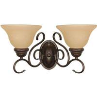 View 2 Light Sonoma Bronze Champagne Glass Shades Vanity Light Fixture