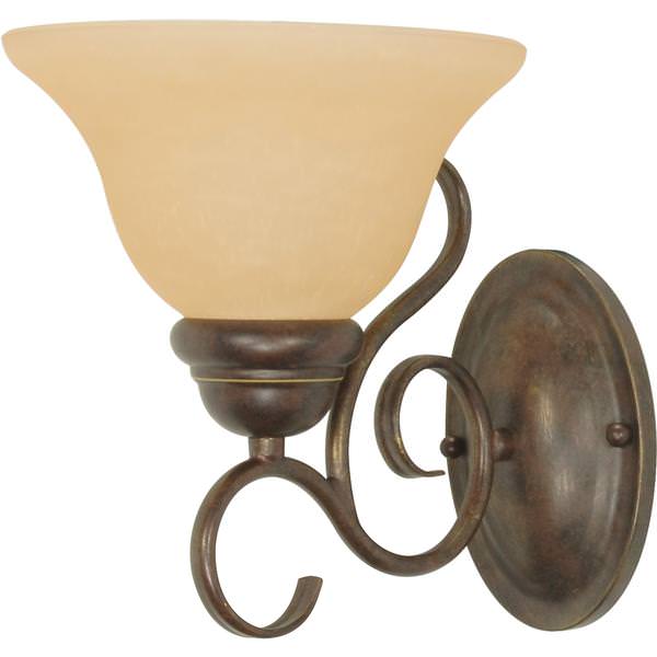 1 Light Sonoma Bronze Champagne Glass Shade Vanity Light Fixture