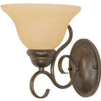 View 1 Light Sonoma Bronze Champagne Glass Shade Vanity Light Fixture