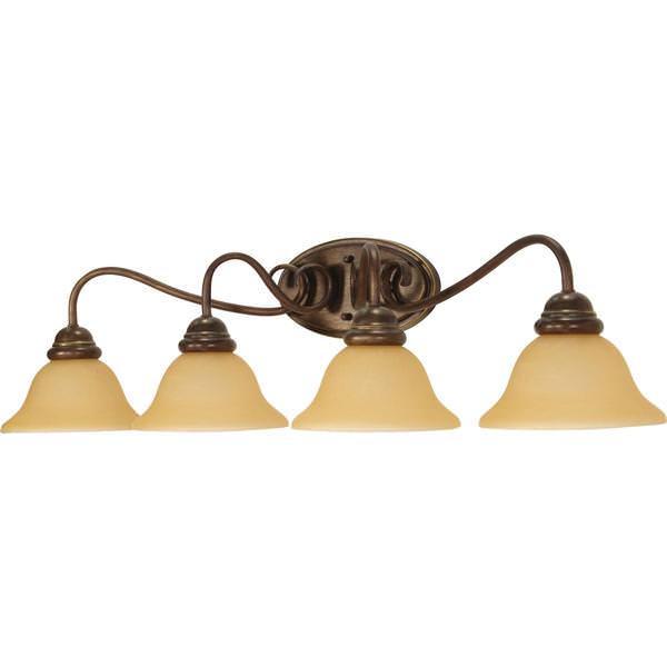 4 Light Sonoma Bronze Champagne Glass Shades Vanity Light Fixture