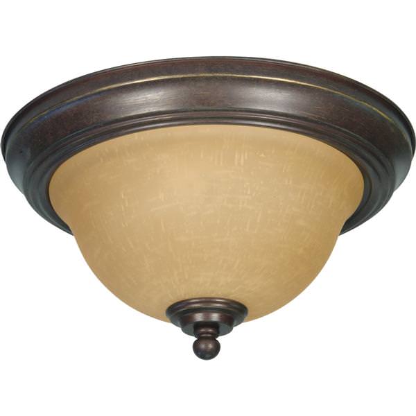 2 Light Sonoma Bronze Champagne Glass Shade Ceiling Light Fixture
