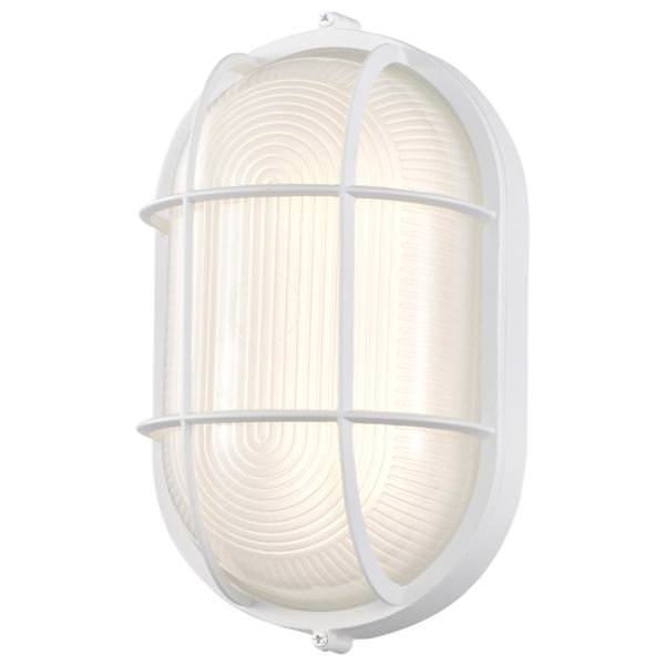 18.5 watt 120 volt 3000K White Frosted Glass LED Outdoor Wall Sconce