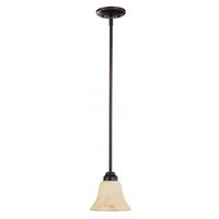 View 1 Light Copper Espresso Honey Marble Glass Shade Mini Pendant Light Fixture