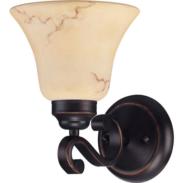 1 Light Copper Espresso Honey Marble Glass Shade Vanity Light Fixture