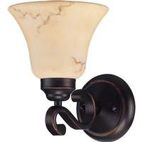 View 1 Light Copper Espresso Honey Marble Glass Shade Vanity Light Fixture