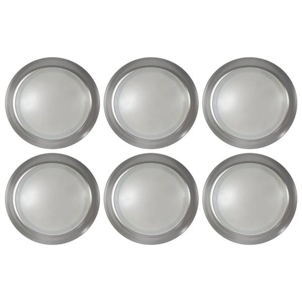 7" 12 watt 120 volt 3000K Natural White Brushed Nickel Dimmable LED Disk Light (6 Pack)