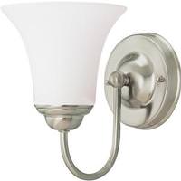 Nuvo Lighting 1 Light Brushed Nickel White Satin Glass Shade Vanity Light Fixture