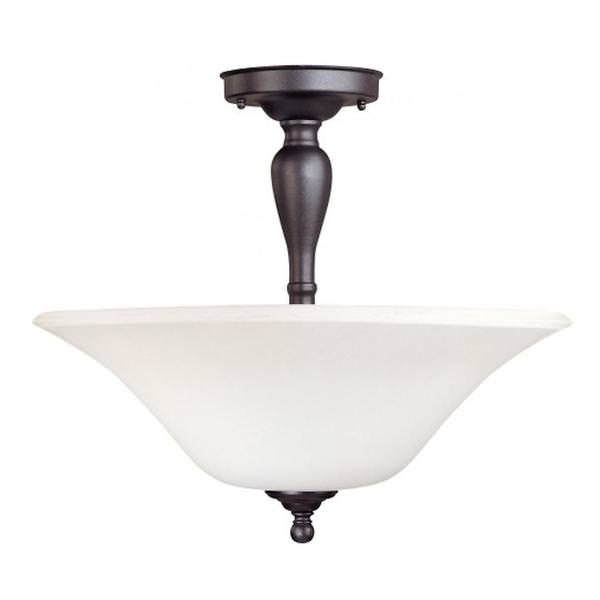 3 Light Dark Chocolate Bronze White Satin Glass Shade Ceiling Light Fixture