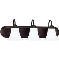 View 3 Light Dark Chocolate Bronze White Satin Glass Shades Vanity Light Fixture