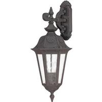 View 3 Light 11" Satin Iron Ore Seeded Mist Glass Shade Outdoor Wall Lantern Light Fixture