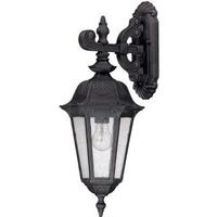 View 1 Light 9" Satin Iron Ore Seeded Mist Glass Shade Outdoor Wall Lantern Light Fixture