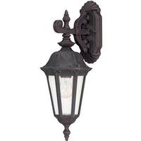 View 1 Light 7" Satin Iron Ore Seeded Mist Glass Shade Outdoor Wall Lantern Light Fixture