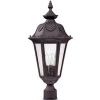 Nuvo Lighting 3 Light 11" Satin Iron Ore Seeded Mist Glass Shade Post Lantern Light Fixture
