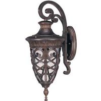 View 1 Light 9" Dark Plum Bronze Clear Seeded Glass Shade Outdoor Wall Lantern Light Fixture