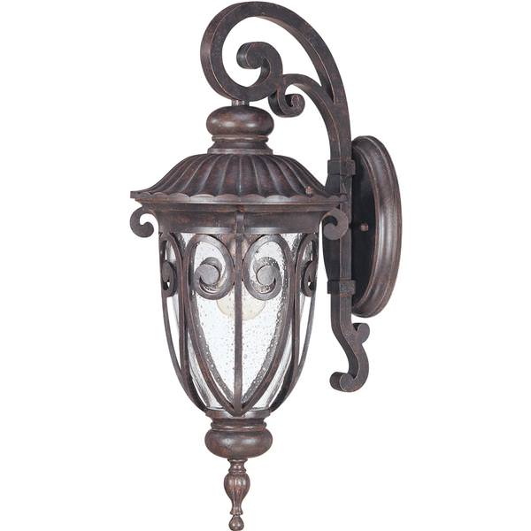 1 Light 9.5" Burlwood Clear Seeded Glass Shade Outdoor Wall Lantern Light Fixture
