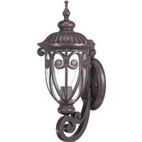 View 1 Light 8" Burlwood Clear Seeded Glass Shade Outdoor Wall Lantern Light Fixture